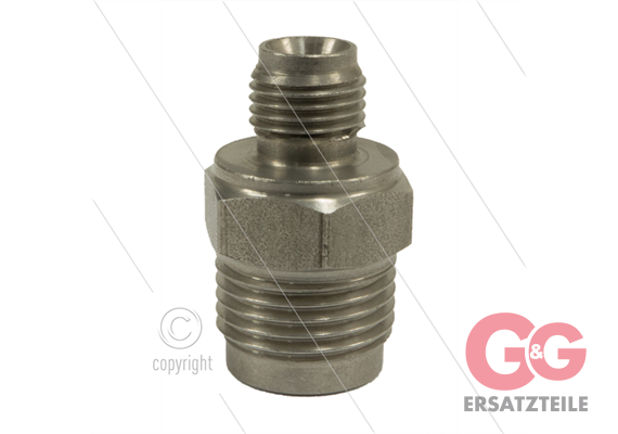 1/2" - Gegennippel - Edelstahl - 250 Bar - Ø11mm - max 150°C - Viton Dichtring - 1/4" AG