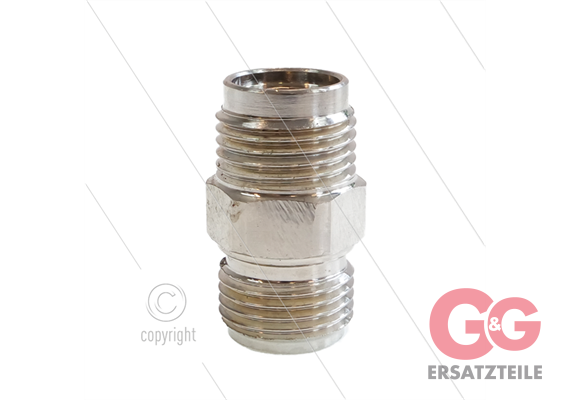 1/2" - Gegennippel - Messing - 250 Bar - Ø11mm - max 150°C - Viton Dichtring - 1/2" AG