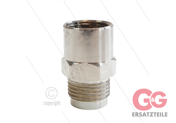 1/2" - Gegennippel - Messing - 250 Bar - Ø11mm - max 150°C - Viton Dichtring - 1/2" IG
