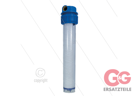 1" Filtergehäuse mit Filtereinsätze - Filtertasse transparent - 20" Baumwolle Einsatz - 20