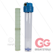 1" Filtergehäuse mit Filtereinsätze - Filtertasse transparent - 2x 9" Filter einsätze Kuns | Bild 2
