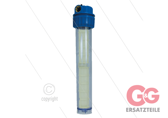 1" Filtergehäuse mit Filtereinsätze - Filtertasse transparent - 2x 9" Filter einsätze Kuns