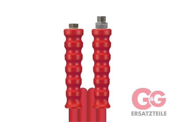 2SC DN10 500 bar 50 M. AGR 3/8" : DKR 3/8" gewickelte Decke. Armaturen kpl. aus Edelstahl