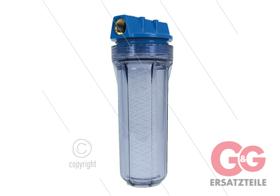 3/4" Filtergehäuse mit Filtereinsätze - Filtertasse transparent - 9" Baumwolle Einsatz - 2