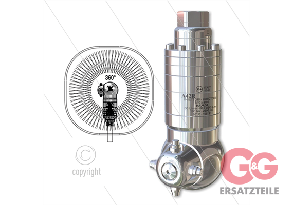 A42R-360° - selbstdrehender Tankreiniger - 40 bis 140 Bar -