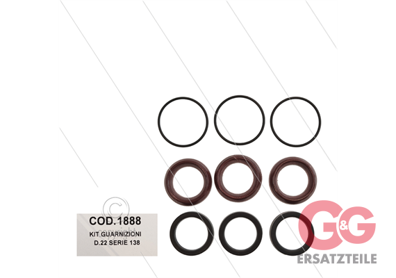 AR Kit 1888 - Manschettensatz Ø22mm für 3 Plunger - Serie 228