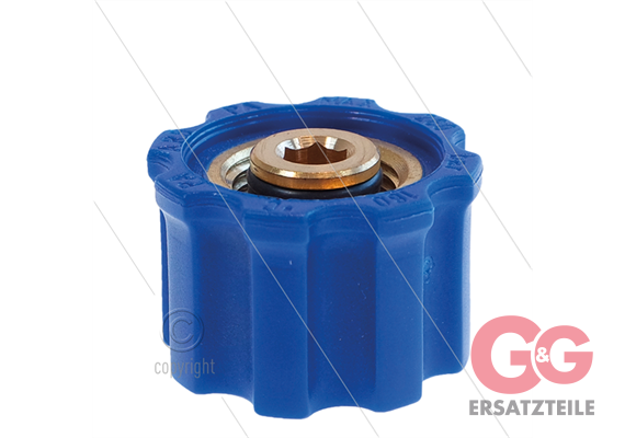 AR1 - 1/2" - Handverschraubung - blau - Messing - 250 Bar - Ø15mm - max 160°C - 1/4" IG