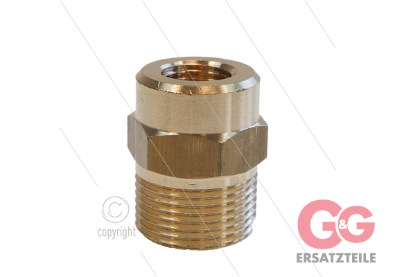 AR1 - M22x1,5 - Gegennippel - Messing - 250 Bar - Ø14mm - max 160°C - 1/4" IG