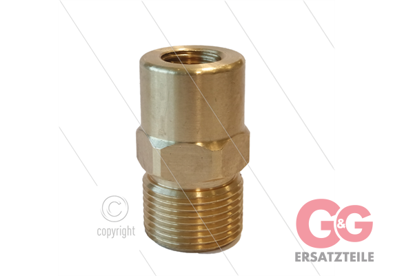AR5 - M22x1,5 - Gegennippel - Messing - 400 Bar - Ø14mm - verlängerte Ausführung - 1/4" IG