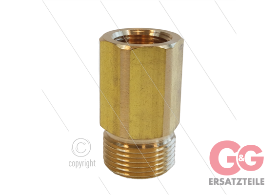 AR5 - M22x1,5 - Gegennippel - Messing - 400 Bar - Ø14mm - verlängerte Ausführung - 3/8" IG
