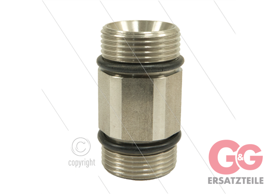 AR9 - M24x1.5 - Gegennippel - 600 Bar - Edelstahl - Ø15mm - max 160°C - M24x1,5 AG