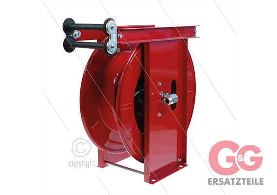 Automatischer Schlauchaufroller -Type AL - Stahl rot/grau -