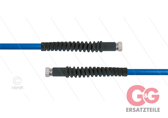 Carwash Titan-Slide Schlauch blau DN06 - 4,0m - 2x 1/4" DKR - 2x SKS schwarz - 300 Bar