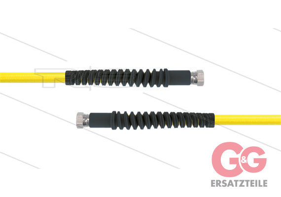 Carwash Titan-Slide Schlauch gelb DN06 - 4,3m - 2x 1/4" DKR - 2x SKS schwarz - 300 Bar
