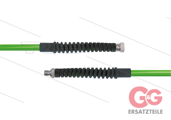 Carwash Titan-Slide Schlauch grün DN06 - 3,5m - 1/4" DKR x 1/4"AGR - 2x SKS schwarz