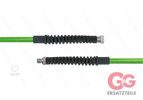 Carwash Titan-Slide Schlauch grün DN06 - 4,0m - 1/4" DKR x 3/8"AGR - 2x SKS schwarz