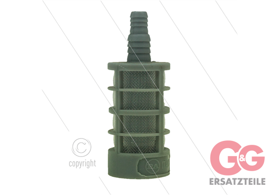 Chemiefilter Kunststoff mit Edelstahlgewicht und Rückschlagv