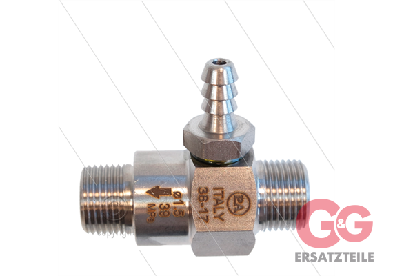 Chemieinjektor - Edelstahl - Ø1.5mm (065) - 350 Bar - 30 l/min - max 90°C - 2 x 3/8" AG