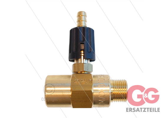 Chemieinjektor - Messing - Einstelbar - Ø2.1mm (120) - 280 Bar - 30 l/min - max 90°C - 3/8