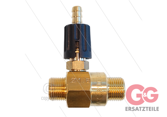 Chemieinjektor - Messing - Einstellbar - Ø1.8mm (090) - 280 Bar - 30 l/min - max 90°C - 2