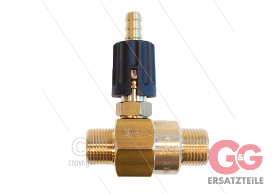 Chemieinjektor - Messing - Einstellbar - Ø2.3mm (150) - 280 Bar - 30 l/min - max 90°C - 2