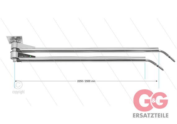 DDP - Doppel-Deckenkreisel - L=2250/2500mm - Anschluss Ein: 1/4" IG x Aus: 1/4" AG