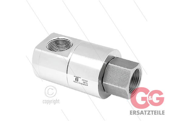 DGEIV Winkeldrehgelenk - FKM Dichtung - dreifach gelagert - 2 x 3/4" IG - 350 Bar - NW18