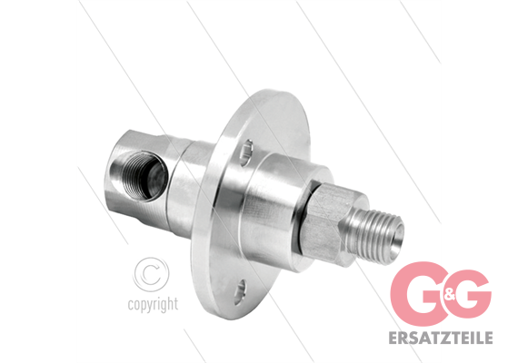 DGF Winkeldrehgelenk - Dreifach gelagert - Flansch - 3/8" IG x 3/8" AG - 275 Bar - NW6
