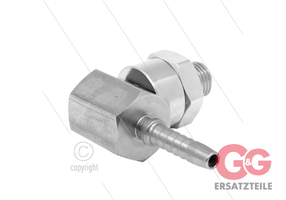 DGK Winkeldrehgelenk - einfach gelagert - 1/4" AG x 1/4" Pressnippel - 275 Bar - 30 U/min