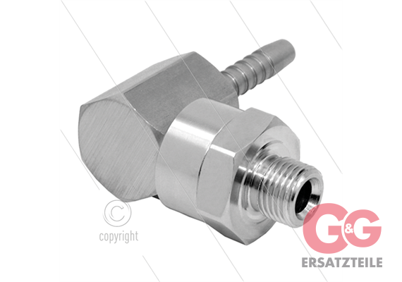 DGK Winkeldrehgelenk- einfach gelagert - 1/4" AG x 3/8" Pressnippel - 275 Bar - NW 6.4