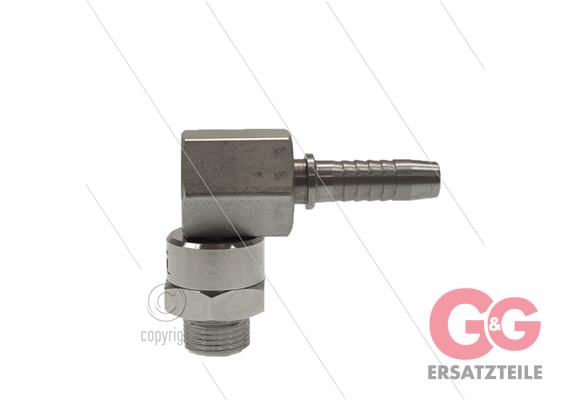 DGK Winkeldrehgelenk - einfach gelagert - 3/8" AG x 3/8" Pressnippel - 275 Bar - NW6.4