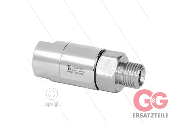 DGS Drehgelenk - zweifach gelagert - 1/4" IG x 3/8" AG - 275 Bar - NW6 - 30 U/min