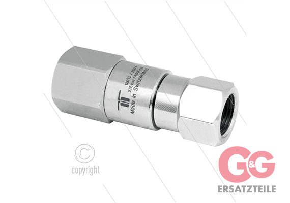 DGV Drehgelenk - einfach gelagert - 2 x 3/8" IG - 275 Bar - NW6 - 30 U/min - max 120°C