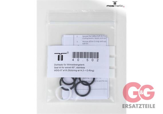 Dichtsatz für Winkeldrehgelenk WDG-07 ø18 (Stützring + O-Ring)