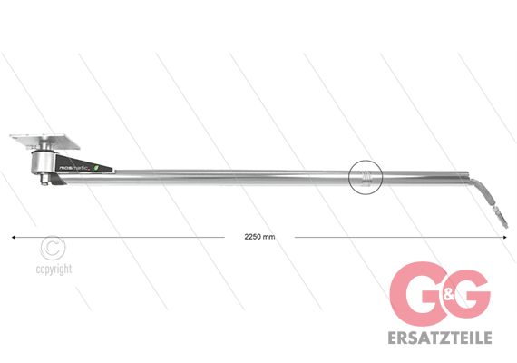 DKF - Deckenkreisel mit Federung - L=2250mm - Anschluss Ein: