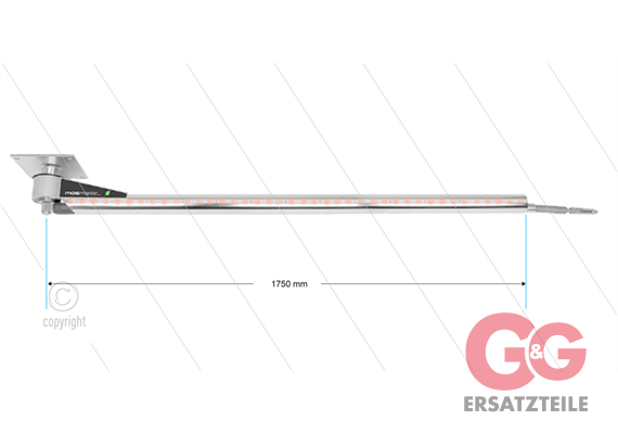 DKPbl - Deckenkreisel mit LED - L=1750mm - Anschluss Ein 1/4