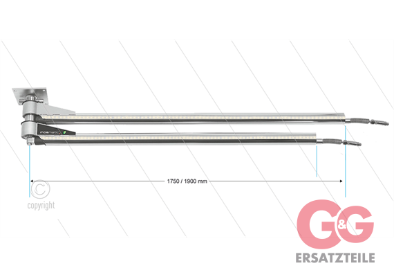 DKPbl - Doppel-Deckenkreisel mit LED - L=1750 / 1900mm