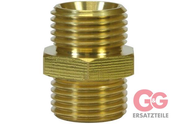 Doppelnippel 1/4"AG : 1/4"AG Messing 400 bar