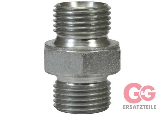 Doppelnippel 1/4"AG:1/4"AG Stahl verzinkt