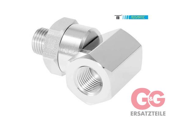Drehgelenk-90° einfach-gelagert, rostfrei DGK-90° G1/4"M G3/8"F