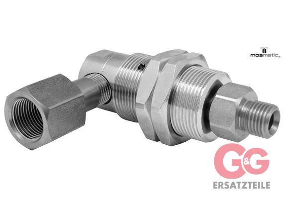 Drehgelenk-90° m.Schottgewinde, Karbid/rf DYG-06-90° G3/8"F G1/4"M