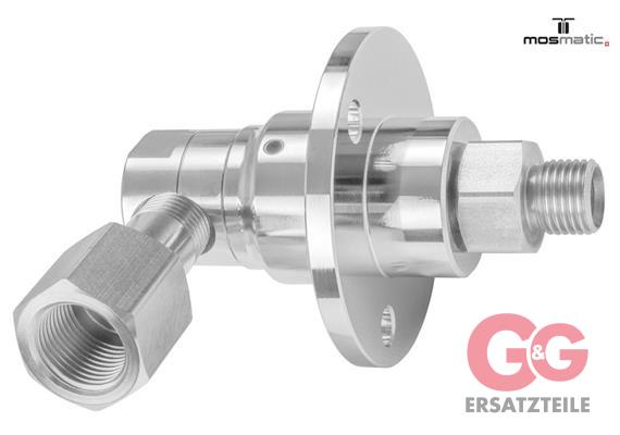 Drehgelenk-90° mit Flansch, Karbid/rf DYF-06-90° G3/8"F G1/4"M