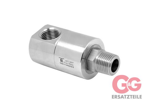 Drehgelenk DGE 90° 1/2" IG-AG 275 bar 30 U/min 120 °C