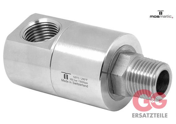 Drehgelenk DGEI-90°-25 1" IG-AG 200 bar 30 U/min 120 °C