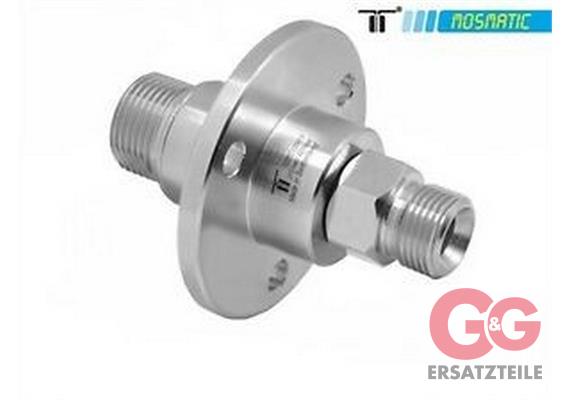 Drehgelenk mit Flansch, Karbid/rostfrei DYF-06 M22x1,5-M G1/4"M