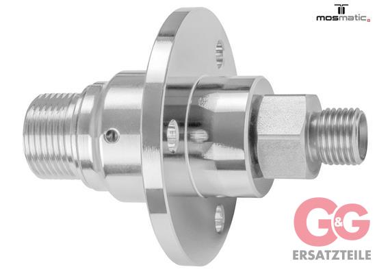 Drehgelenk mit Flansch, Keramik/rostfrei DXF-06 M21x1,5-M G1/4"M