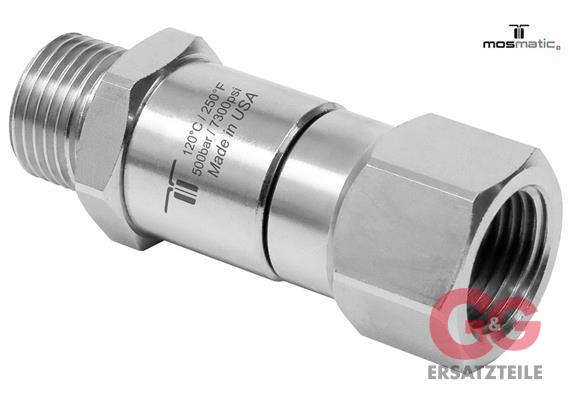 Drehgelenk verstärkt einf-gelagert DGVI-08 1/2"NPT-M 1/2"NPT-F, INOX