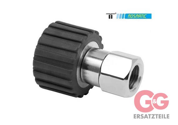 Drehkupplung rostfrei/Kunststoff-rot DKS-06 M22x1,5-F G1/4"F