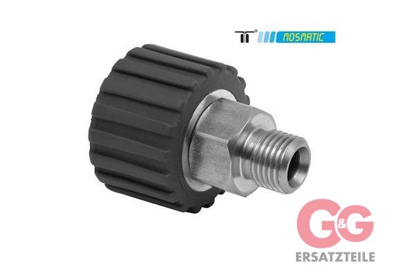 Drehkupplung rostfrei/Kunststoff-rot DKS-06 M22x1,5-F G3/8"M