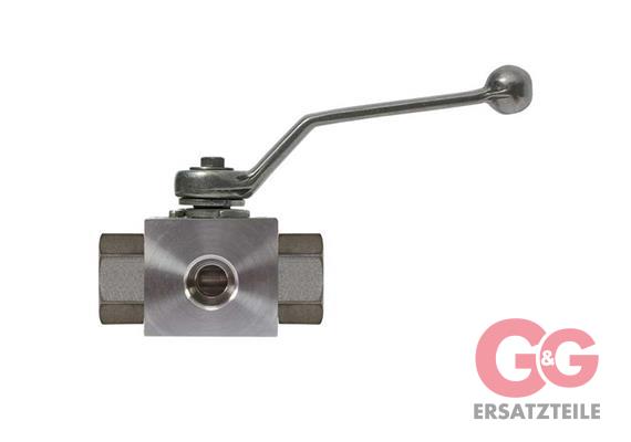 Dreiwegehahn 3/4"IG 315 bar Edelstahl BK3-DN20-G3/4-442A-L